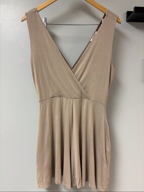 Dove Romper Sleeveless Tan Oversized Zenana Sz L